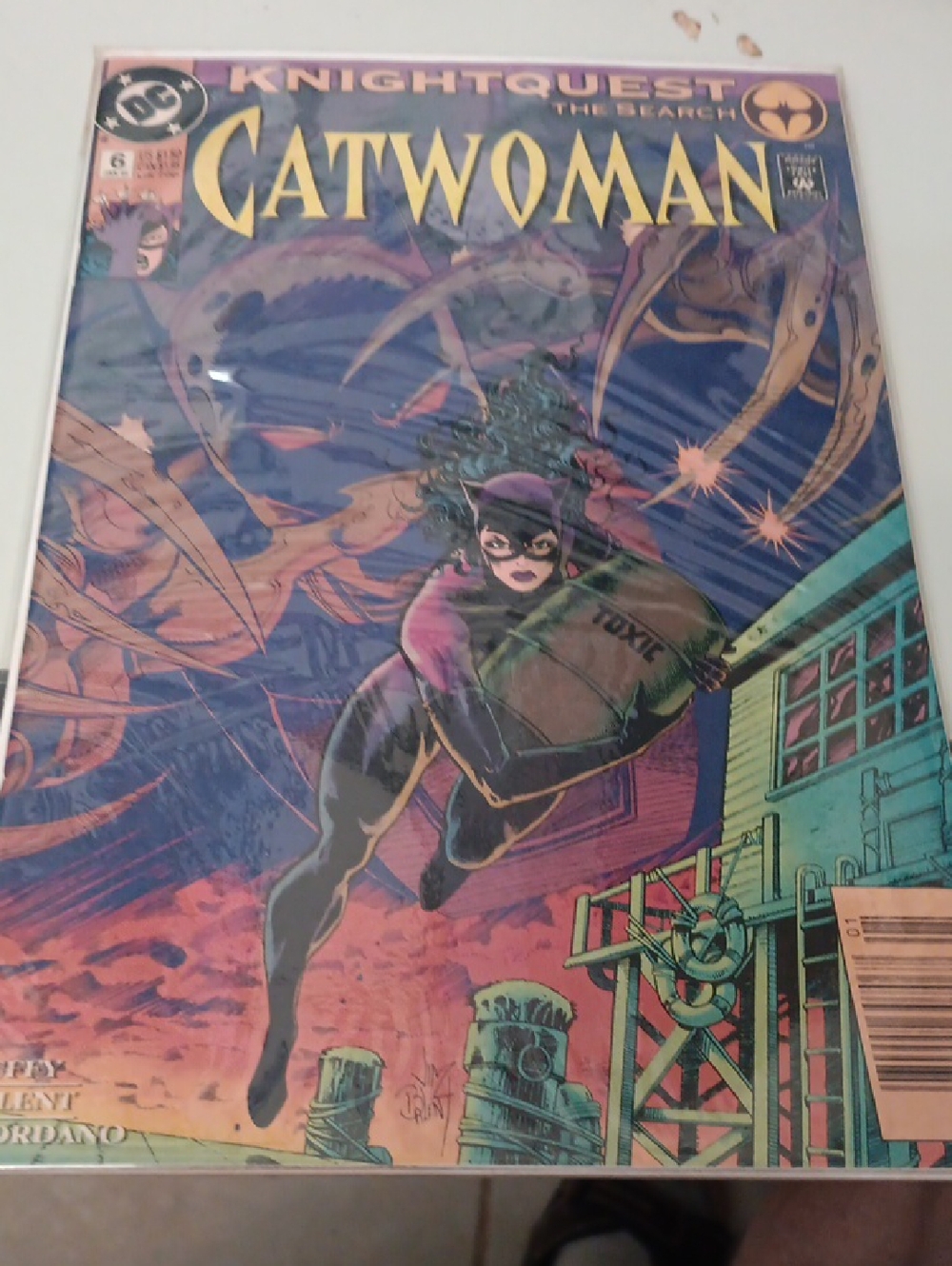 DC Catwoman Comic Cover in Purple and Black In A Sleeve